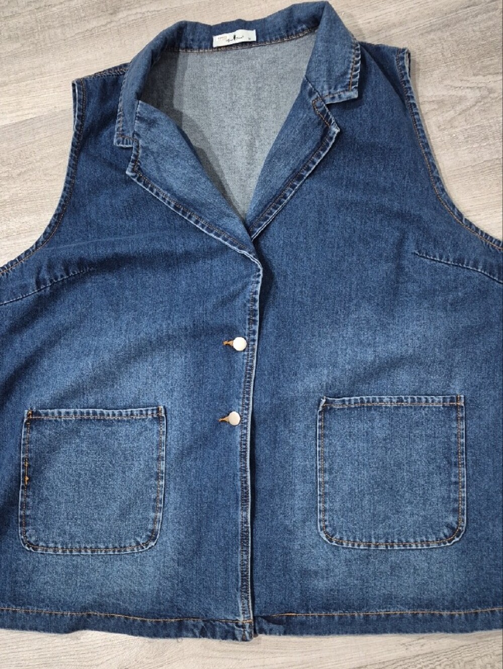 Agnes Orinda Women's Blue Denim Vest 3X - Picture 4 of 6